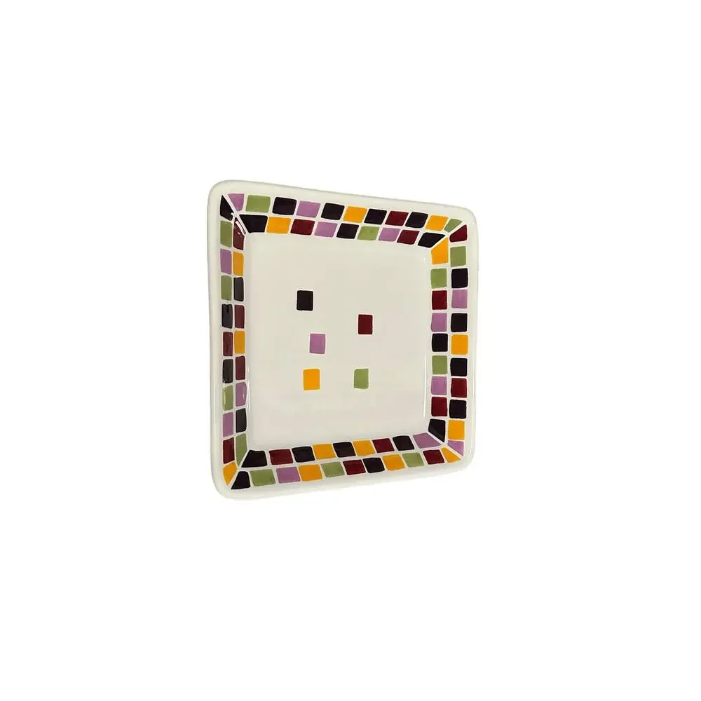 The Pampered Chef Simple Additions Salad Desert Mosaic Tiles Small Square Plate